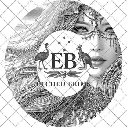 Mysterious Girl 2 Hat File, Hat Burning Design, Digital Download PNG, Hat Burning Template, Hat Laser Engraving Design, Hat File EB452