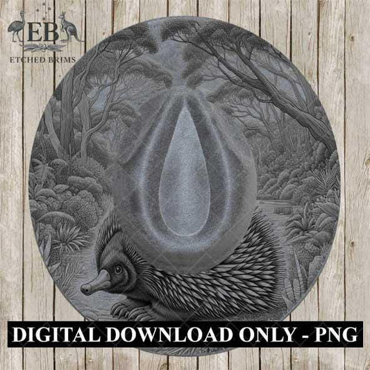 Hat Burning Design, Australian Native Echidna, Wide Brim Hat Design, Hat Burning Template, Hat Burning Stencil, Laser File, PNG File, EB478