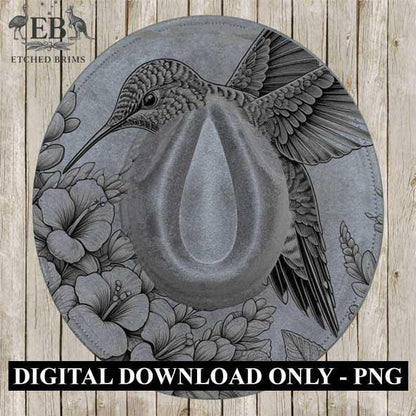 Hummingbird Flowers 6 Hat File, Laser Hat Burning Design, Digital Download, Hat Burning Template, Hat Laser Engraving Design, Hat File EB246