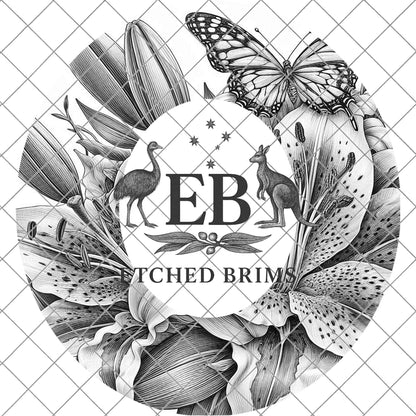 Stargazer Lillies and Butterfly, Laser Hat Engraving, Digital Download PNG, PDF, Cowboy Hat Design, EB1110