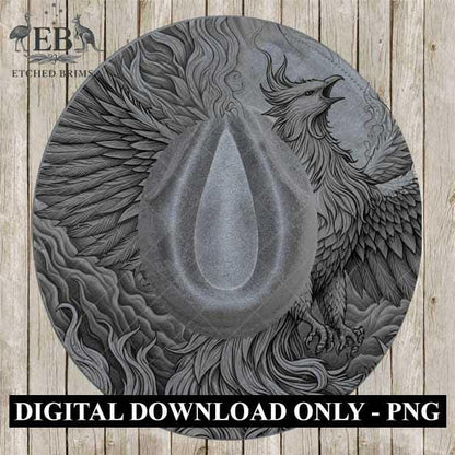 Hat Burning Design, Phoenix 2, Digital Download PNG & PDF, Hat Burning Template, Hat Laser Engraving Design, Hat Burning Stencil, EB483