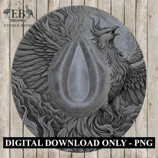 Hat Burning Design, Phoenix 2, Digital Download PNG & PDF, Hat Burning Template, Hat Laser Engraving Design, Hat Burning Stencil, EB483