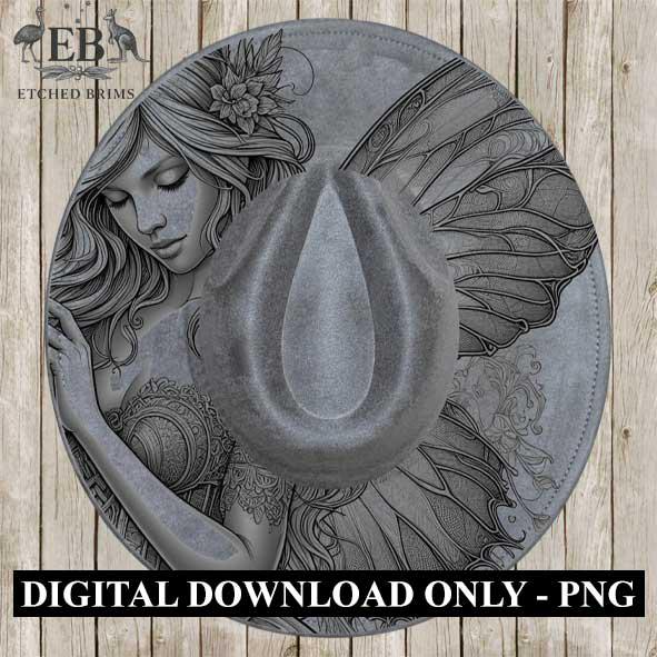 Fairy 13 Laser Hat Burning Design, Digital Download PNG, Hat Burning Template, Hat Laser Engraving Design, Wide Brim Hat Laser File EB133