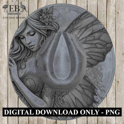 Fairy 13 Laser Hat Burning Design, Digital Download PNG, Hat Burning Template, Hat Laser Engraving Design, Wide Brim Hat Laser File EB133