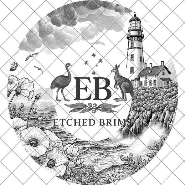 Lighthouse Ocean Flowers 3, Laser Hat Burning Design, Digital Download PNG, Hat Burning Template, Hat Laser Engraving Design, Hat File EB189