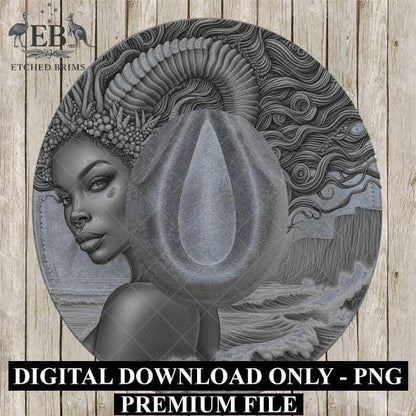 Capricorn Zodiac Hat Design PNG, Laser Engraving File, Western Boho Digital Download, Hat Engraving Design, Western Hat File, EB546
