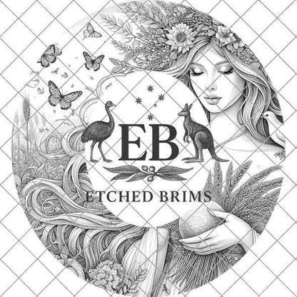 Virgo Zodiac Hat Design PNG, Laser Engraving File, Western Boho Digital Download, Hat Engraving Design, Western Hat File, EB313