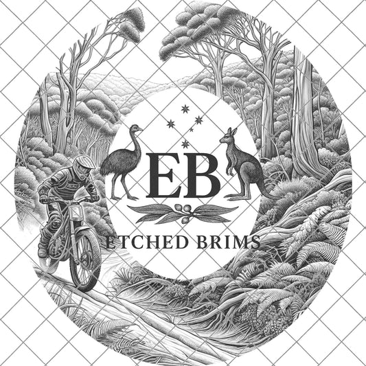 Dirt Bike Rider in the Bush 7, Hat Burning Design, Digital Download PDF & PDF Hand Burning, Wide Brim Hat, Printable Hat Stencil, EB618