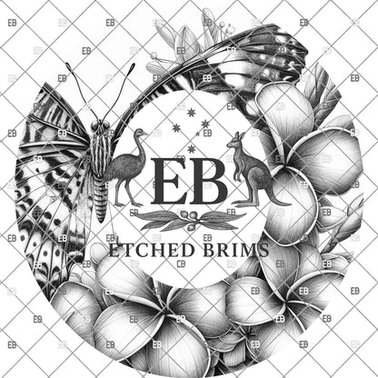 Frangipani Butterfly, Hat Engraving Design, Digital Download PNG, Hat Burning Template, Hat Laser Engraving Stencil, EB1191