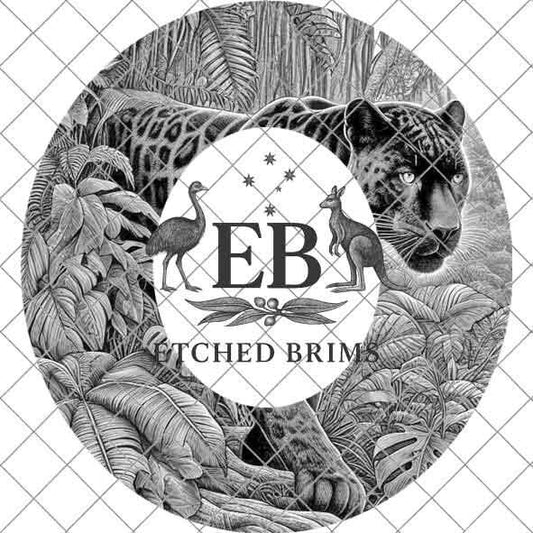 Jungle Panther 4, Hat Burning Design, Digital Download PNG & PDF, Hat Burning Templates, Laser Engraving Design, Hat Burning Stencils, EB493