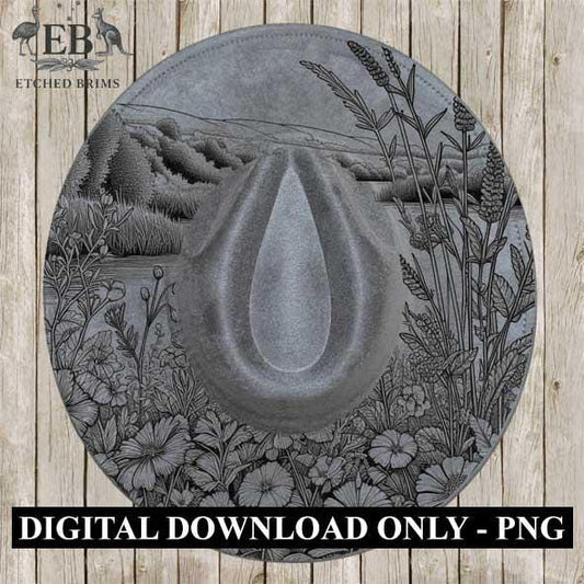 Wildflowers 4 Hat File, Laser Hat Burning Design, Digital Download PNG, Hat Burning Template, Hat Laser Engraving Design, Hat File EB220