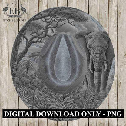Elephant 2, Hat Burning Design, Digital Download PNG & PDF, Hat Burning Templates, Laser Engraving Design, Hat Burning Stencils, EB499