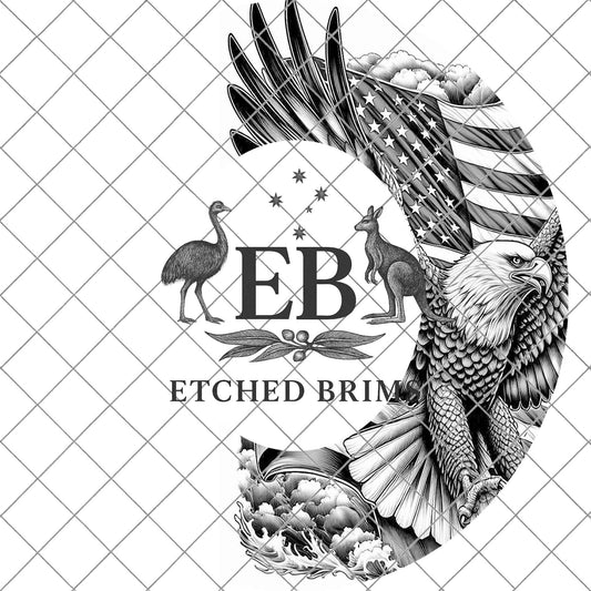 American Flag and Eagle, Hat Burning Design, Hand Burning Stencil, PDF & PNG, Hat Burning Template, Laser Engraving Design, EB723