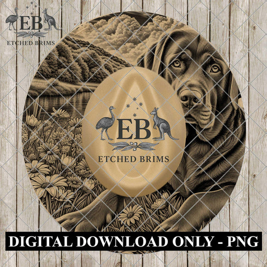 Labrador Dog Laser Engraving Template, Lab Retriever Hat Brim Design, Dog Burning File for Laser Engraved Hats, EB1143