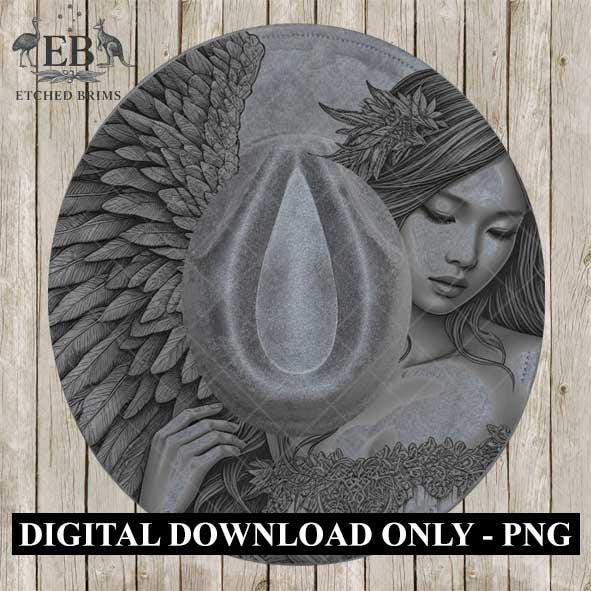 Angel Wings Hat Burning Templates 15, Memorial Wide Brim Hat, Laser Hat Designs, Hand Burning Stencil, PNG & PDF Digital Downloads, EB531