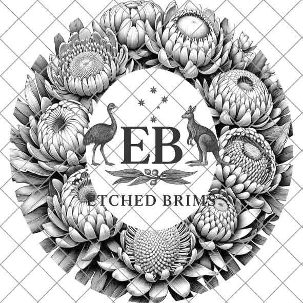 Australian Native Waratah Flowers 1 Hat File, Hat Burning Design, Hat Burning Template, Hat Laser Engraving Design, Hat File EB262