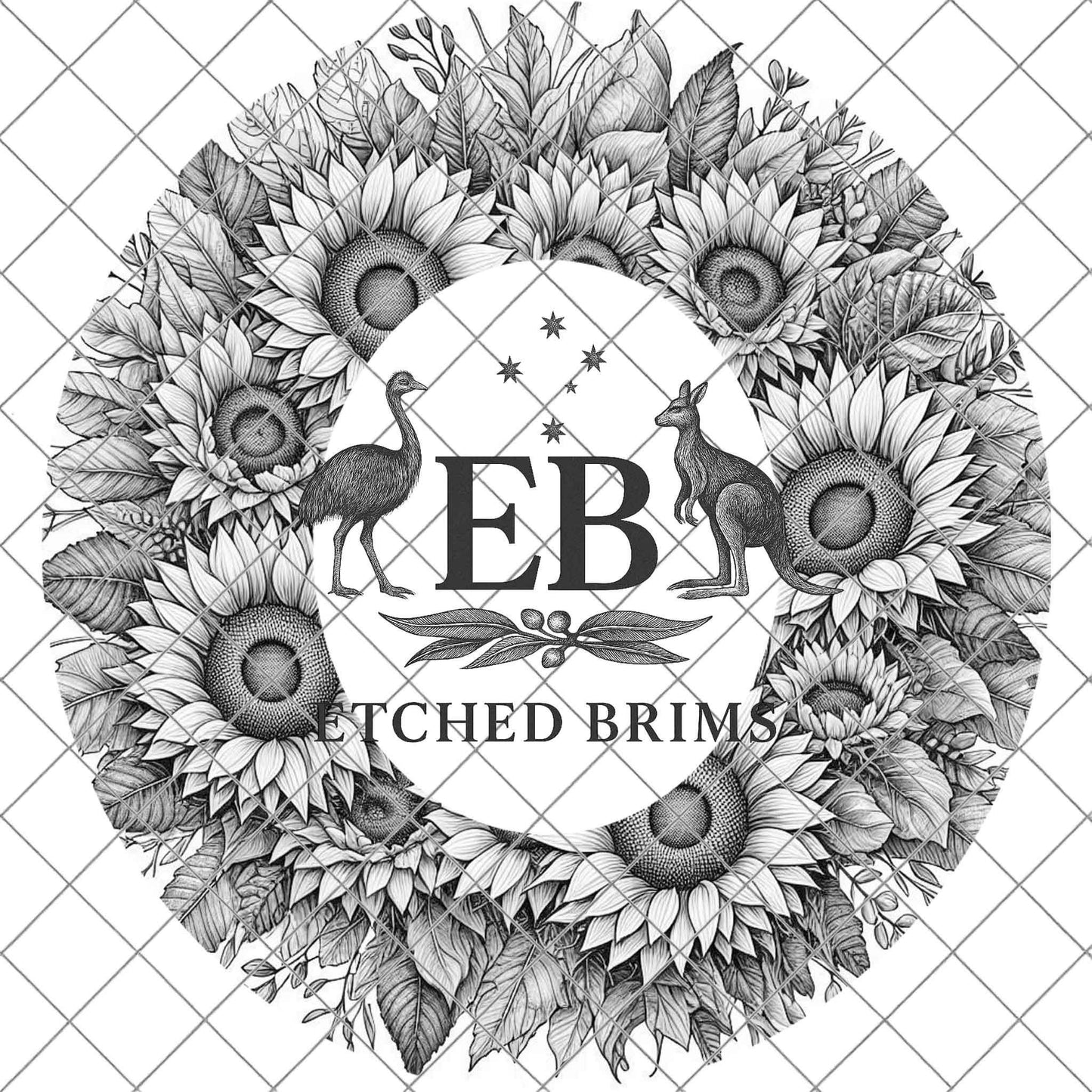 Sunflower Hat Burning Design, Laser Engraving Template for Wide Brim Fedora Hats, EB699