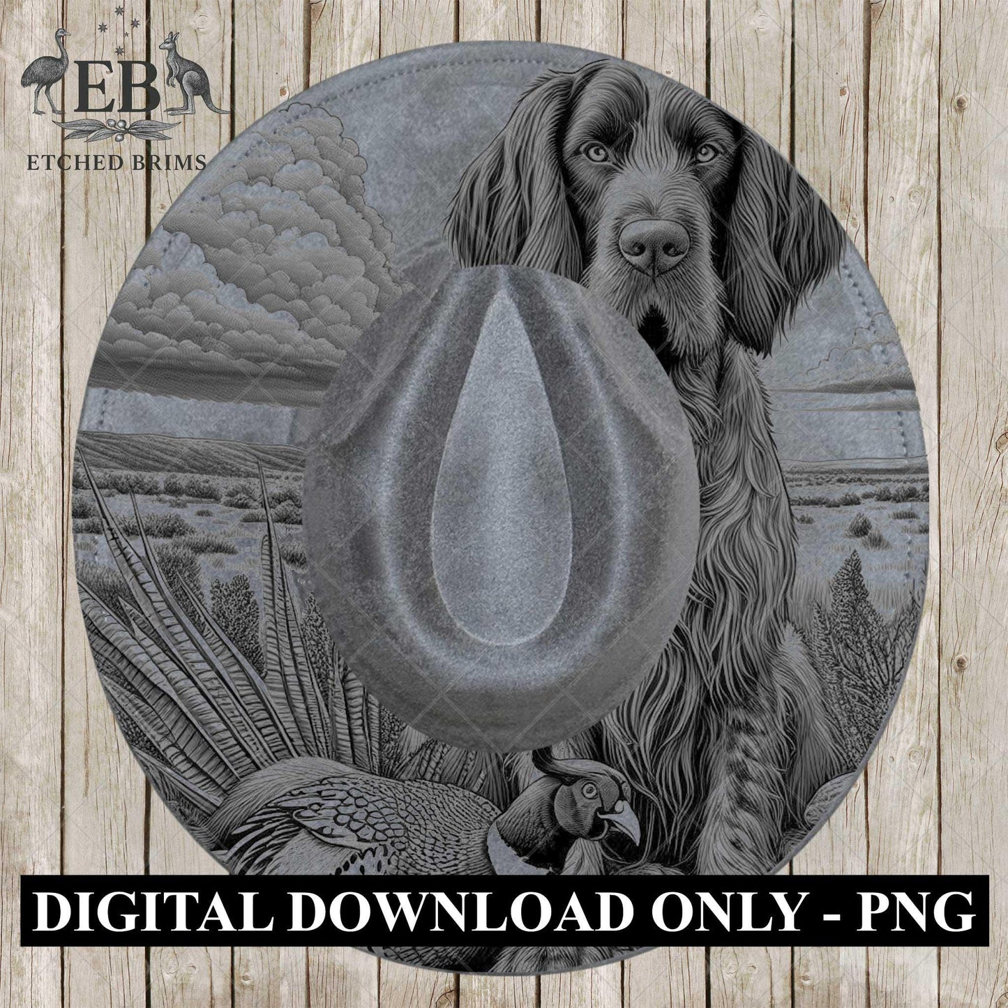 Hat Burning Design, German Wirehaired Pointer Dog, Hat Engraving Template, PNG, Hunting Dog Design, Digital File for Burning Hats, EB653