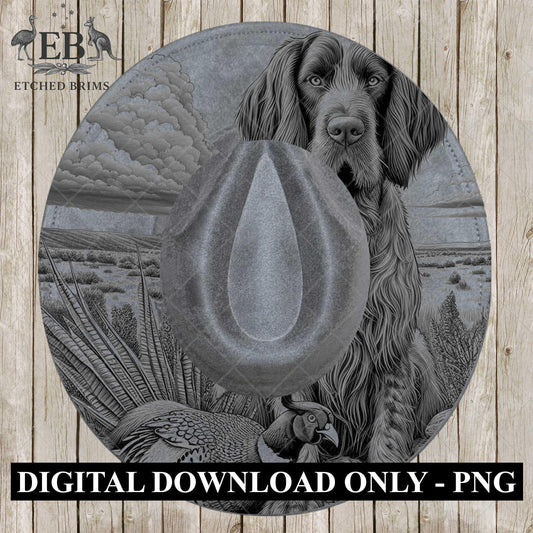 Hat Burning Design, German Wirehaired Pointer Dog, Hat Engraving Template, PNG, Hunting Dog Design, Digital File for Burning Hats, EB653