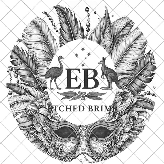 Mardi Gras Festival Mask Hat Burning Design, Laser Engraving Template, Western Cowboy Hat EB981