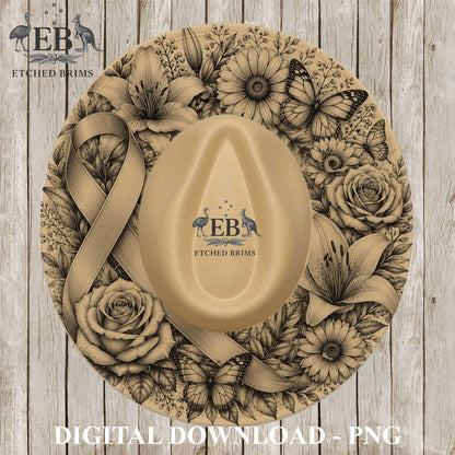 Breast Cancer Awareness, Hat Burning Template, Laser Hat Burning Designs, Digital Download PNG & PDF, Printable File, EB1278