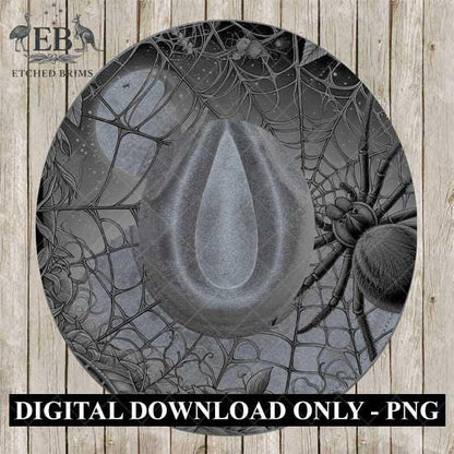 Halloween Hat Template, Spider Web Hat Burning Design, Spooky Season, PNG, Hat Burning Stencil, Hat Burning Design, Engraving Pattern, EB459