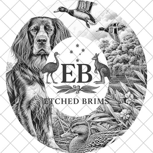 Hat Burning Design, Boykin Spaniel Duck Hunting Dog, Laser Engraving Template, PNG, Digital File for Burning Hats, EB967
