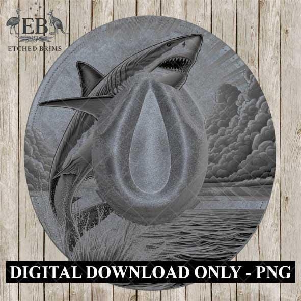 Shark Fish 3 Hat File, Hat Burning Design, Digital Download PNG, Hat Burning Template, Hat Laser Engraving Design, Ocean, Hat File EB445