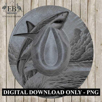 Shark Fish 3 Hat File, Hat Burning Design, Digital Download PNG, Hat Burning Template, Hat Laser Engraving Design, Ocean, Hat File EB445