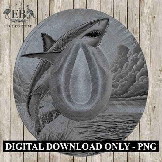 Shark Fish 3 Hat File, Hat Burning Design, Digital Download PNG, Hat Burning Template, Hat Laser Engraving Design, Ocean, Hat File EB445