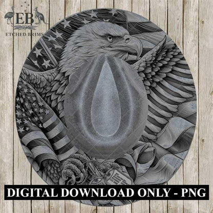 American Eagle and Flag, Hat Burning Design, Hand Burning Stencil included, PDF & PNG, Hat Burning Template, Laser Engraving Design, EB541A