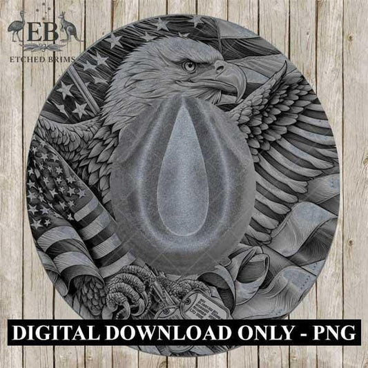 American Eagle and Flag, Hat Burning Design, Hand Burning Stencil included, PDF & PNG, Hat Burning Template, Laser Engraving Design, EB541A