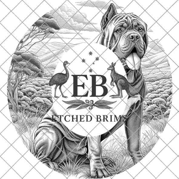 Cane Corso Dog Hat Engraving Template, PNG for Laser Hat Burning, Western Brim Design, Farm Dog Outline, Digital Download for Burning, EB421