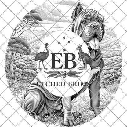 Cane Corso Dog Hat Engraving Template, PNG for Laser Hat Burning, Western Brim Design, Farm Dog Outline, Digital Download for Burning, EB421
