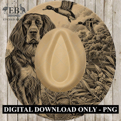 Hat Burning Design, Boykin Spaniel Duck Hunting Dog, Laser Engraving Template, PNG, Digital File for Burning Hats, EB967