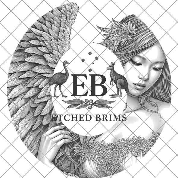 Angel Wings Hat Burning Templates 15, Memorial Wide Brim Hat, Laser Hat Designs, Hand Burning Stencil, PNG & PDF Digital Downloads, EB531