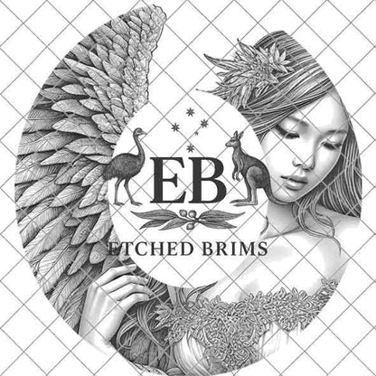 Angel Wings Hat Burning Templates 15, Memorial Wide Brim Hat, Laser Hat Designs, Hand Burning Stencil, PNG & PDF Digital Downloads, EB531