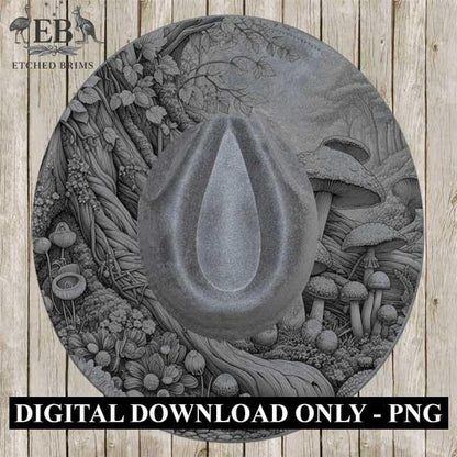 Fairy Garden 2, Laser Burning Design, Digital Download PNG, Hat Burning Template, Hat Laser Engraving Design, Wide Brim Hat Laser File EB161