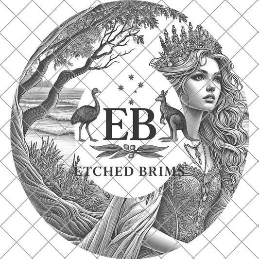 Fairytale Princess, Hat Burning Design, Wide Brim Hat Template, Burned Hat PNG, Pyrography, Printable Hat Stencil Pattern, EB819