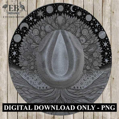 Tree of Life #9, Laser Hat Burning Design, Digital Download PNG, Hat Burning Template, Hat Laser Engraving Design, Wide Brim Hat File, EB46