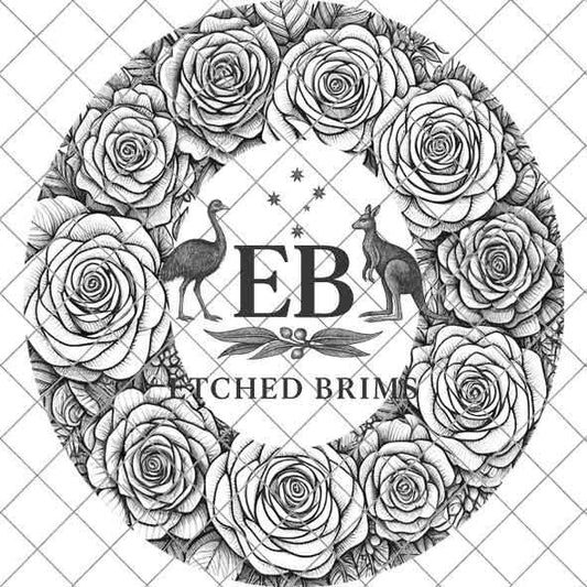 Roses 5 Flowers Hat File, Laser Hat Burning Design, Digital Download PNG, Hat Burning Template, Hat Laser Engraving Design, Hat File EB207