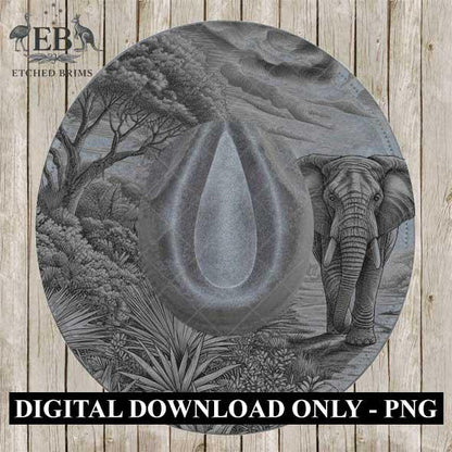 Elephant 5, Hat Burning Design, Digital Download PNG & PDF, Hat Burning Templates, Laser Engraving Design, Hat Burning Stencils, EB498