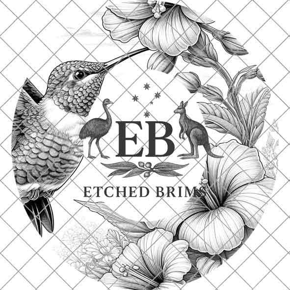 Hummingbird Flowers 5 Hat File, Laser Hat Burning Design, Digital Download, Hat Burning Template, Hat Laser Engraving Design, Hat File EB245