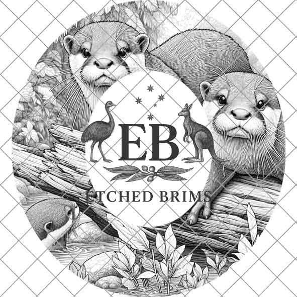 Otters 6 Hat File, Hat Burning Design, Digital Download PNG, Hat Burning Template, Hat Laser Engraving Design, Otter Design, Hat File EB325