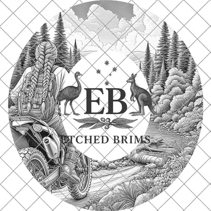 Girl Dirt Bike Riding, Hat Burning Design, Hand Burning Stencil, PDF & PNG, Hat Burning Template, Laser Engraving Design, EB726