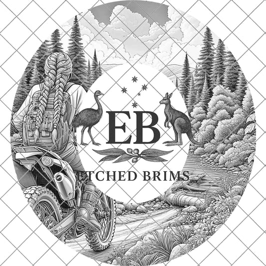 Girl Dirt Bike Riding, Hat Burning Design, Hand Burning Stencil, PDF & PNG, Hat Burning Template, Laser Engraving Design, EB726