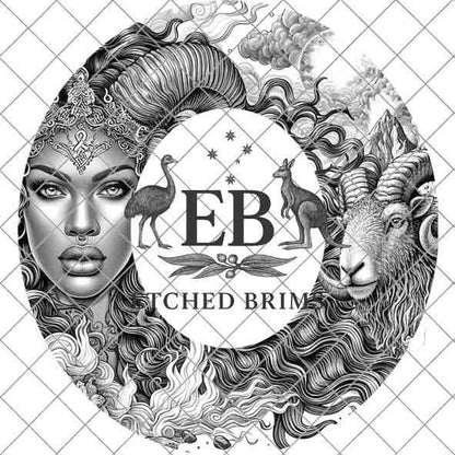 Aries Zodiac Hat Design PNG, Laser Engraving File, Western Boho Digital Download, Hat Engraving Design, Western Hat File, EB544