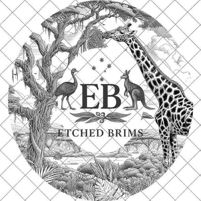 Giraffe Safari 6, Hat Burning Design, Digital Download PNG & PDF, Hat Burning Templates, Laser Engraving Design, Hat Burning Stencils, EB495