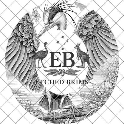 Heron 5 Hat File, Hat Burning Design, Digital Download PNG, Hat Burning Template, Hat Laser Engraving Design, Bird Design, Hat File EB319