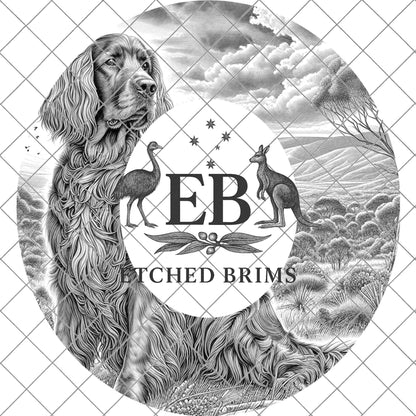 Irish Setter Dog 7 Hat Burning Design for Wide Brim Fedora Hats, PDF Hand Burning Stencil, Digital Laser PNG File, Cowboy Hat File, EB663